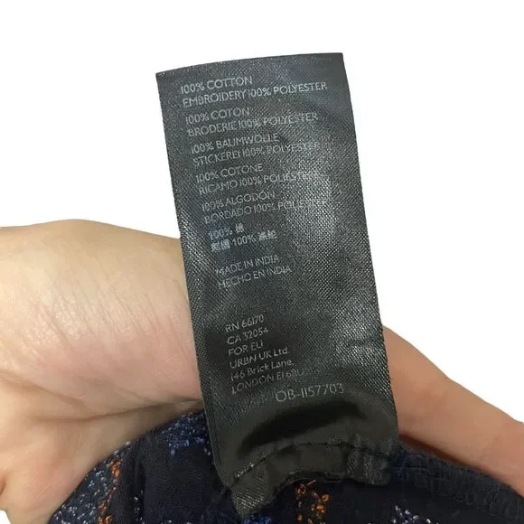 Anthropologie Asha Halter Top Tank Boho Peplum Embroidered - Picture 8 of 8